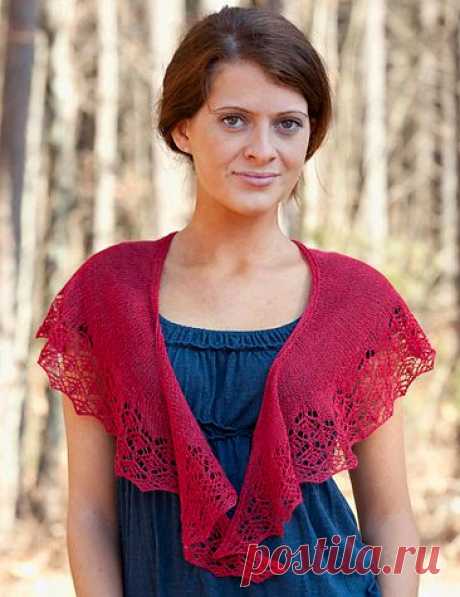 Мини-шаль с ажурной кромкой