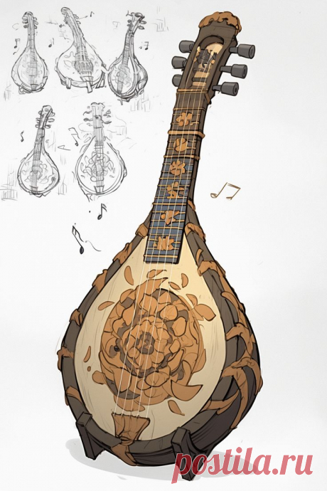 Рисунок. Музыкальный инструмент. Бандура.