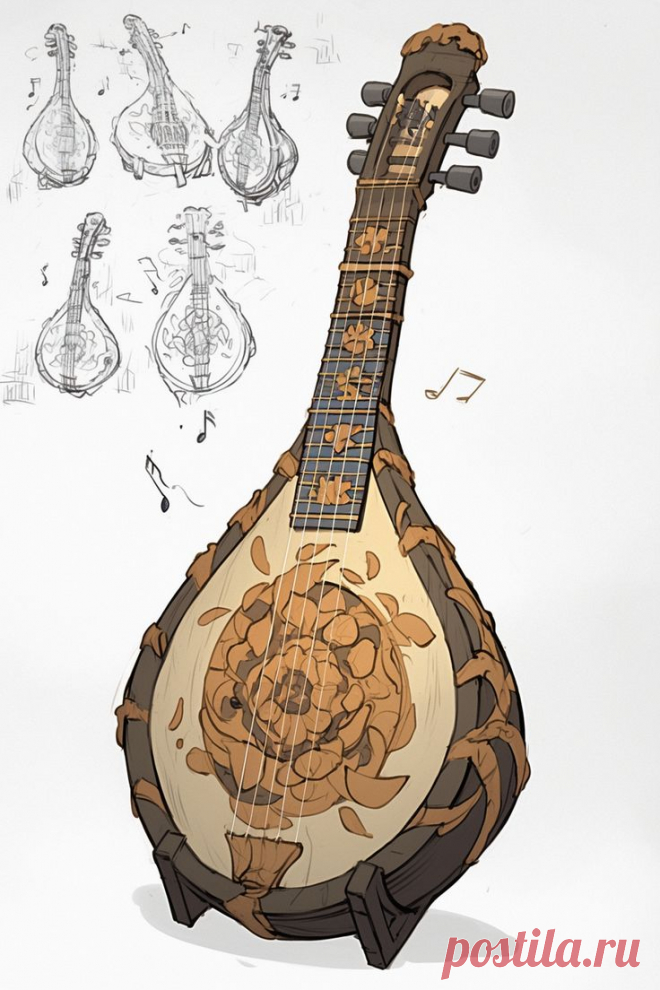 Рисунок. Музыкальный инструмент. Бандура.