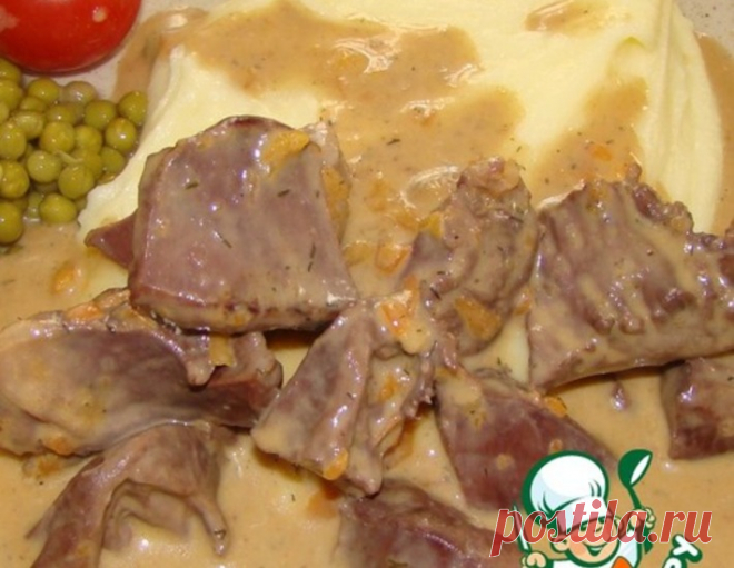 Тушеное сердце с сырным соусом – кулинарный рецепт