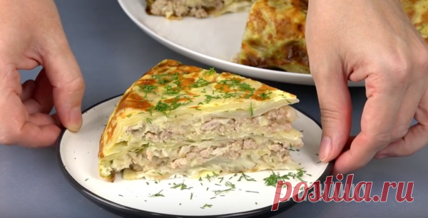 Капустная слоёнка. Раньше готовила с рисом, но с картофелем получается ещё вкуснее | Кухня наизнанку | Яндекс Дзен
