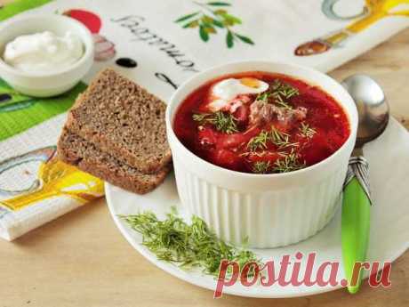 Классический горячий свекольник с мясом — рецепт с фото пошагово