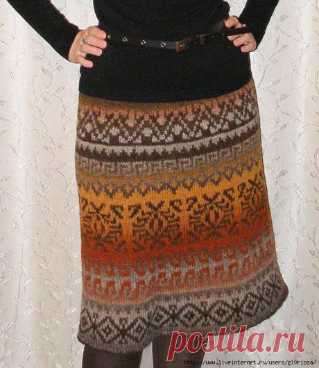 Юбка из пряжи кауни
