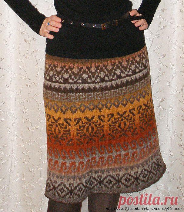 Юбка из пряжи кауни