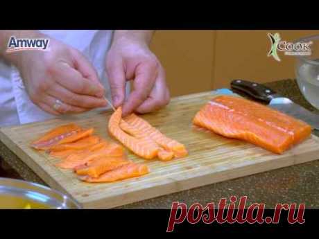Овощной мильфей с красной рыбой