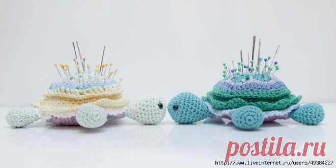 Черепашка Тина - игольница. Крючком. МК. / Обсуждение на LiveInternet - Российский Сервис Онлайн-Дневников