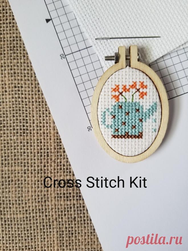 Counted Cross Stitch Kit Watering Can Mini - Etsy España