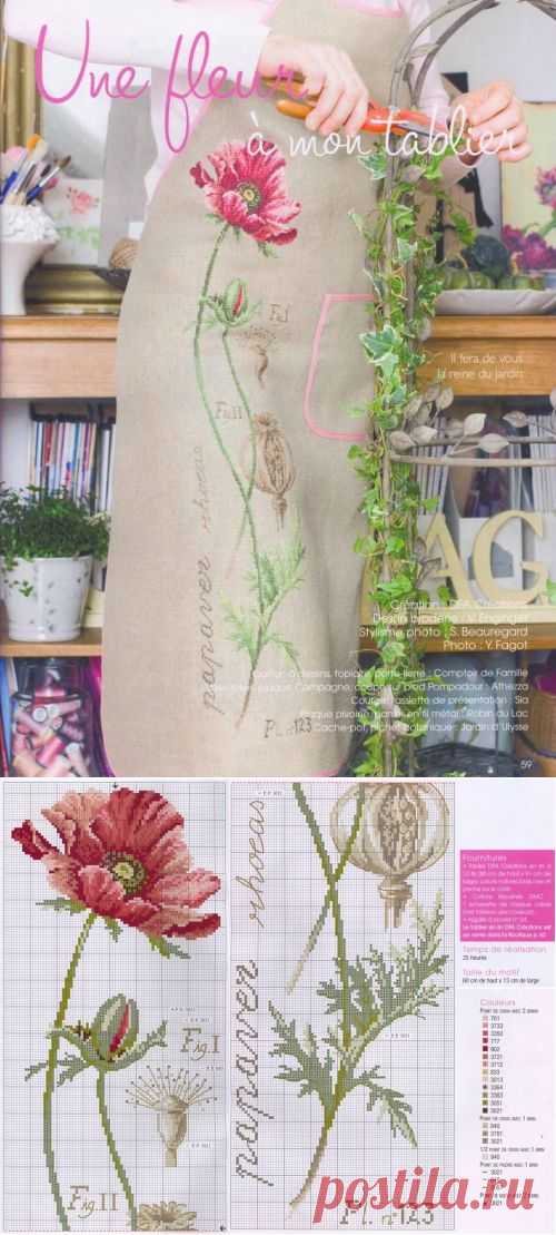 Мак из серии "Ботаника" / Вышивка, Вышивка крестом / В рукоделии