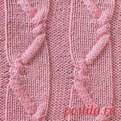 Узор № 43 - узорная полоска с косой. Схему вязания и условные обозначения вы сможете увидеть на сайте.