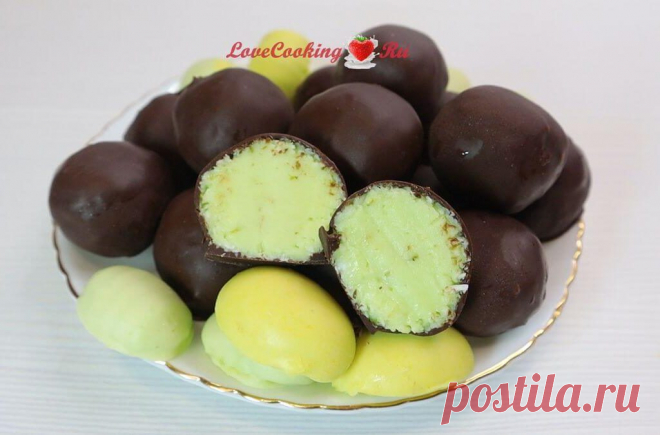 Нежные лаймовые трюфели с кокосом, круглые конфеты дома