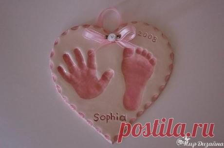 Отпечатки ножек и ручек на соленом тесте