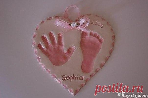 Отпечатки ножек и ручек на соленом тесте