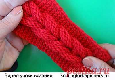 Начинаем вязать – Видео уроки вязания » “Объёмная коса” – Вязание спицами – Узор №7
