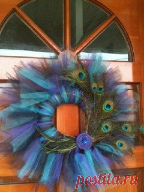 Peacock Tulle Wreath