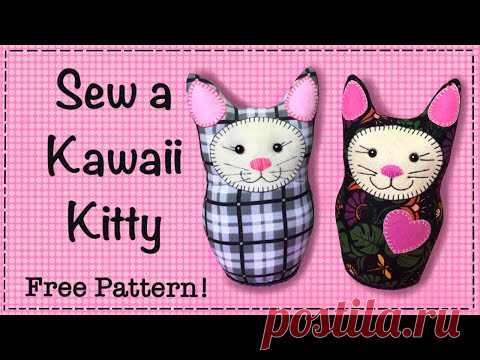 Easy sew Cat Kawaii style || FREE PATTERN || Full tutorial with Lisa Pay - YouTube