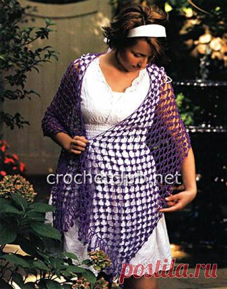 Палантин-сетка крючком - Вязание Крючком. Блог Настика