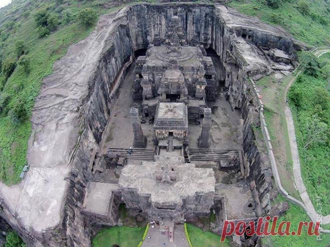 Индуистский храм Кайласанатха — восьмое чудо света . Чёрт побери