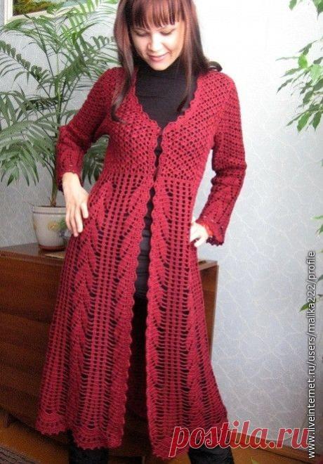 Красивое пальто крючком