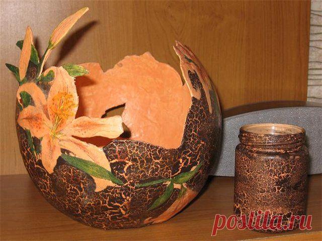 Ваза Вечерние грезы - Поделки из газет