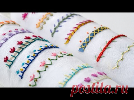 14 Hand Embroidery Borders for Beginners | Basic Embroidery Stitches