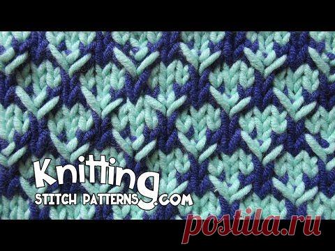 Сообщество "ЗОЛОТЫЕ РУЧКИ". Двухцветный узор для вязания спицами (мой перевод описания), Блог пользователя tgkh