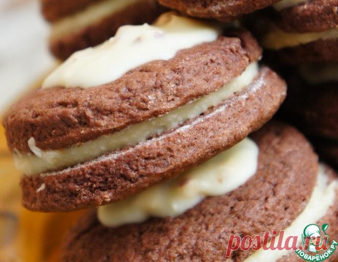 Шоколадное печенье с кокосовым кремом – кулинарный рецепт