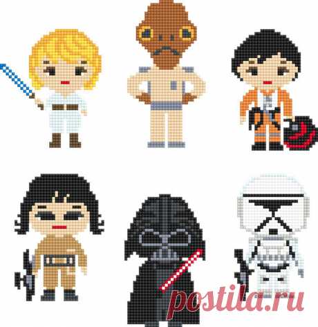 Star Wars fan art Cross Stitch pattern Set Inspired by Luke | Etsy