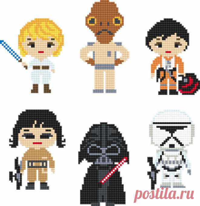 Star Wars fan art Cross Stitch pattern Set Inspired by Luke | Etsy