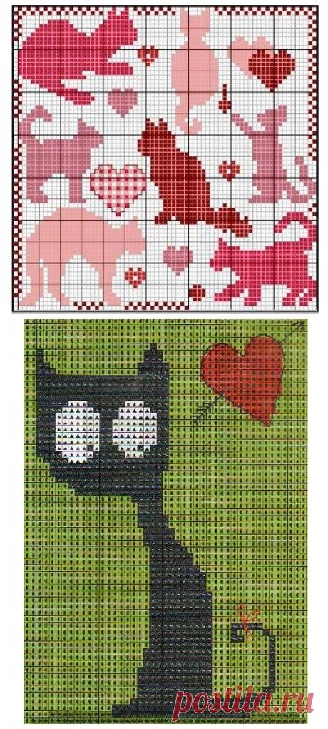 Узор «Кошки» для вязания и вышивки