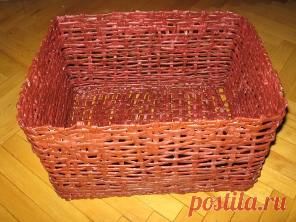Плетение корзины из бумаги