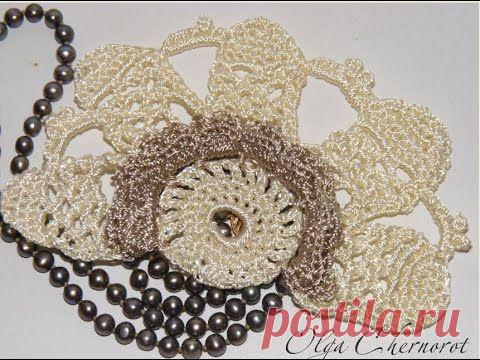 Мотив крючком к ирландскому кружеву.