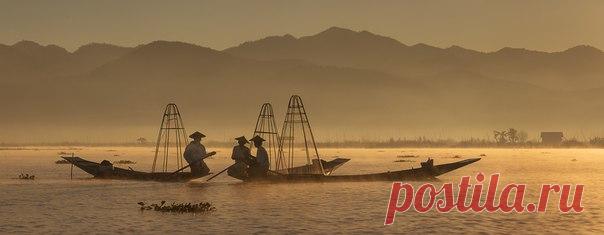 Рыбаки на озере Инле, Мьянма. Автор фото – Вячеслав Тимошенко: