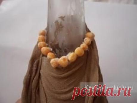 Декор, украшение бутылок своими руками. Бутылка-дама. Мастеркласс Галины Тиховой