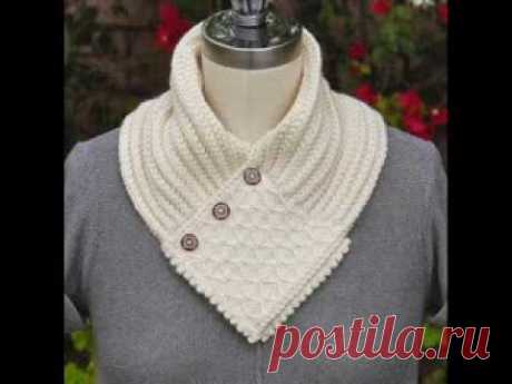 Quilted Lattice Ascot  - Neck Warmer Knitting Pattern Presentation