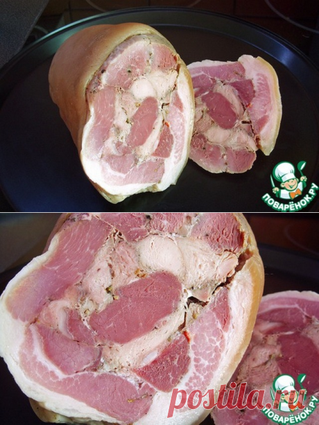 ВЕТЧИННЫЙ РОЖОК ИЗ СВИНОЙ РУЛЬКИ И КУРИЦЫ.
