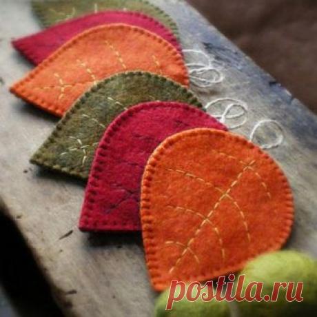 Подставка из фетра: осенние листья