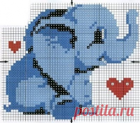 Блог Лилии Первушиной: [Вязание крючком С2С] Схема со слоником для вязания пледа в технике из угла в угол (С2С).