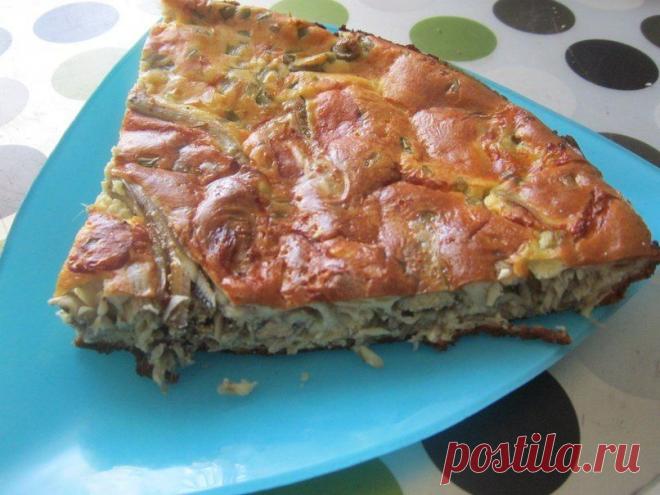 Пирог с мойвой, заливной