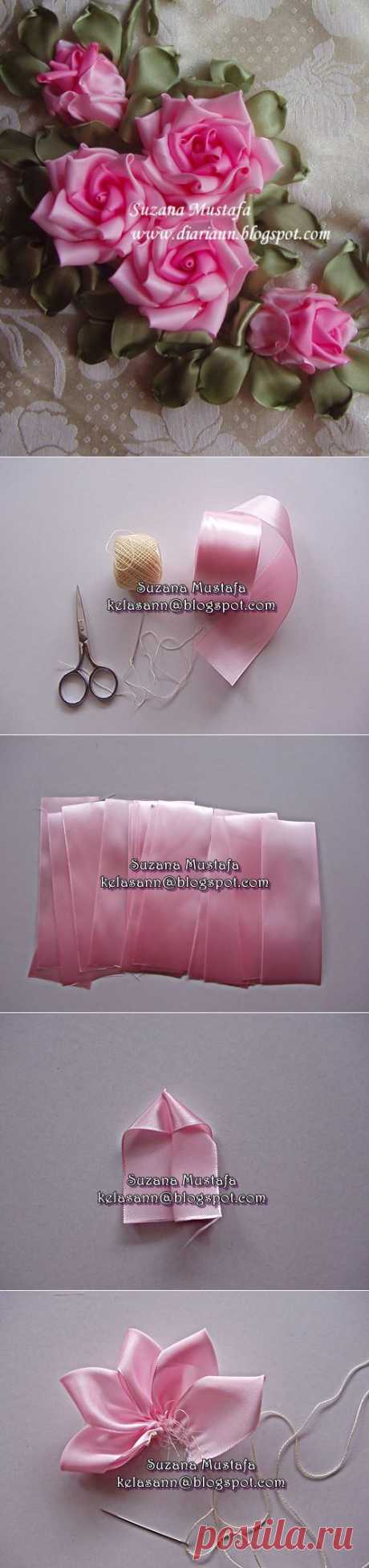 ИЗУМИТЕЛЬНЫЕ РОЗЫ И КЛЮЧНИЦА, ВЫШИТЫЕ ЛЕНТАМИ | Варварушка-Рукодельница