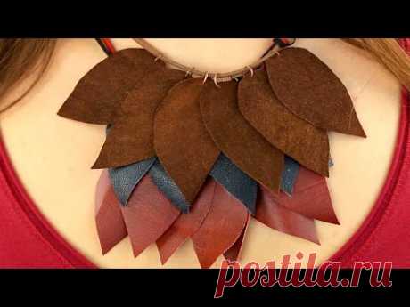 Колье из кожи своими руками