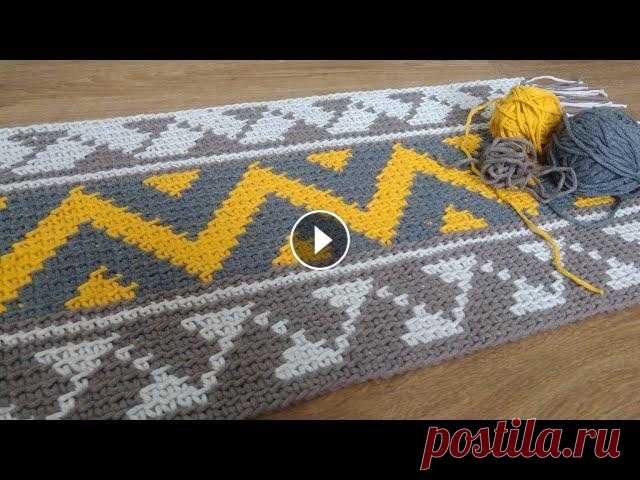 ТАКОЙ СПОСОБ ЖАККАРД ОТКРЫЛ МНЕ НОВЫЕ ВОЗМОЖНОСТИ В ВЯЗАНИИ/the mat in the jacquard technique Очень пестрый и красивый коврик в технике ЖАККАРД. Узор специально подобран под цвета, которые так хорошо сочетаются между собой. Идеи по коврикам и с...