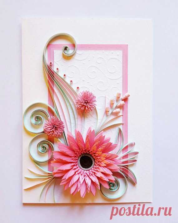 Quilled Birthday Card Greeting Card Mother's Day by Gericards