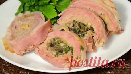 Мясной рулет с начинкой