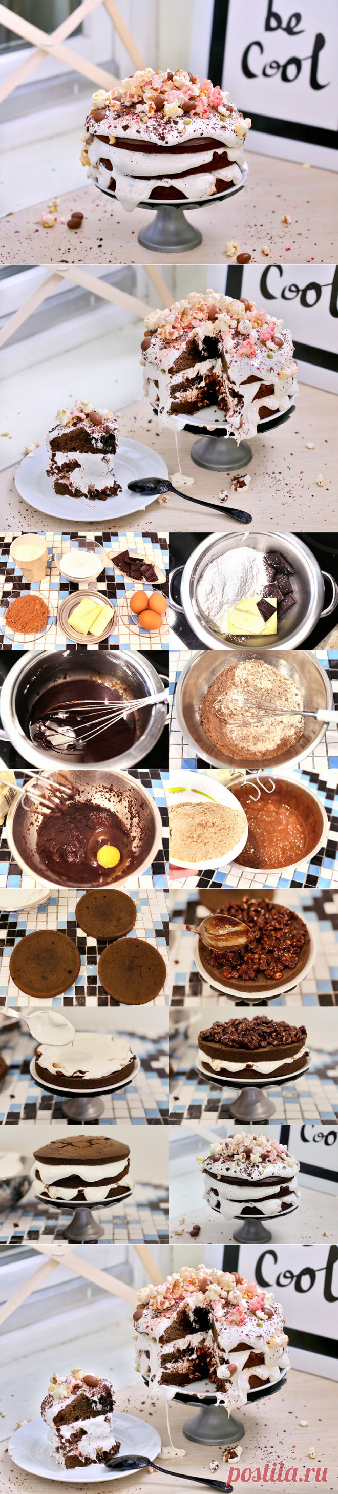 Шоколадный торт с хрустяшками