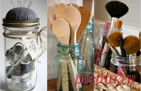 Использование стеклянных баночек
