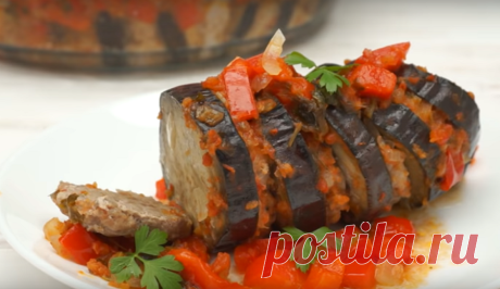 Баклажаны, запеченные с фаршем-очень вкусный ужин для всей семьи