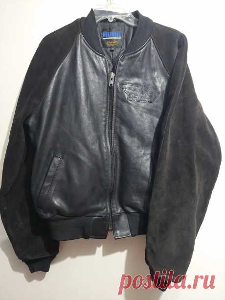 Vanson Buell Motorcycles leather jacket Bomber Suede Sleeves Medium | eBay