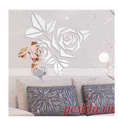 горячий продавать бесплатная доставка прополка роуз акриловый настенное зеркало стикер, 3d наклейки стене зеркало, хрустальное зеркало стикер стены, принадлежащий категории Наклейки на стену и относящийся к Дом и сад на сайте AliExpress.com