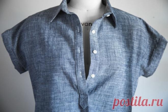 Обработка застежки поло Обработка застежки полоОсобенно актуальная такая застежка для спортивных вещей и маек.