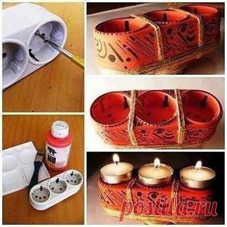 Оригинальный подсвечник из... старого тройника